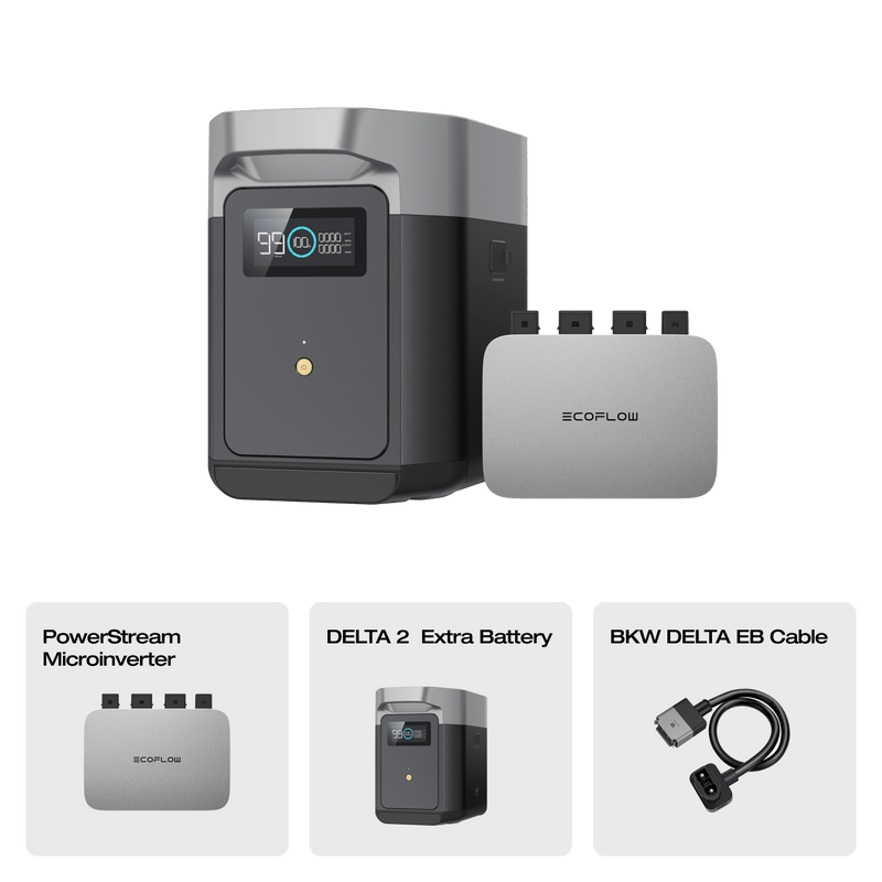 Carregue imagem no visualizador da galeriaEcoFlow DELTA 2 Smart Extra Battery DELTA 2 Extra Battery + PowerStream Microinverter 800W