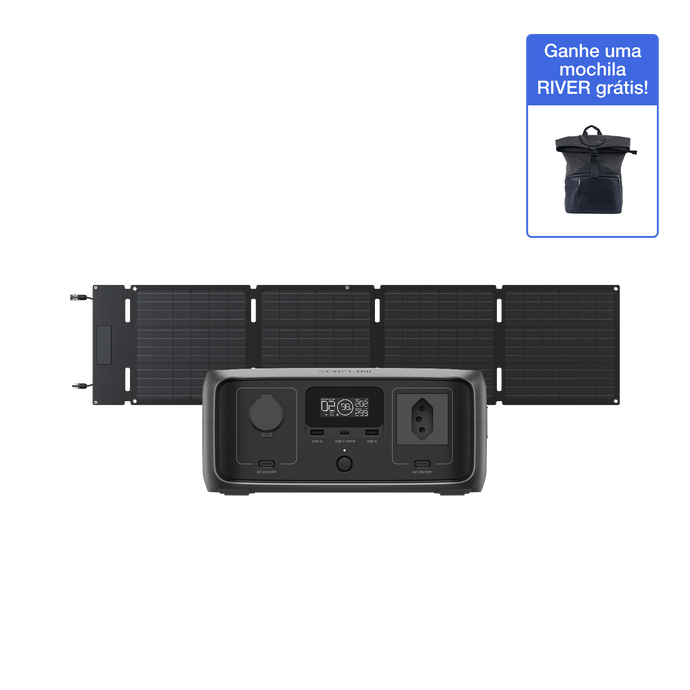 Gerador Solar EcoFlow RIVER 3 (PV60W)