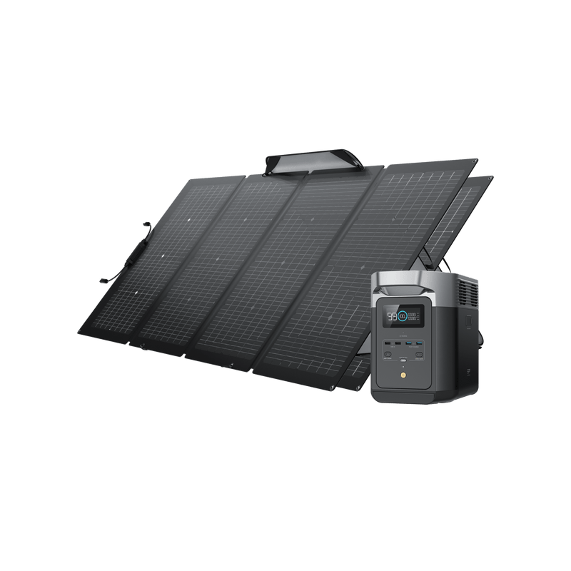 Carregue imagem no visualizador da galeriaEcoFlow DELTA 2 + 220W Portable Solar Panel
